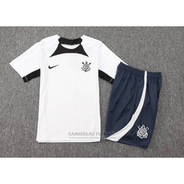 Fato de Treino Corinthians Manga Curta 2024-2025 Cinza - Calcas Curta